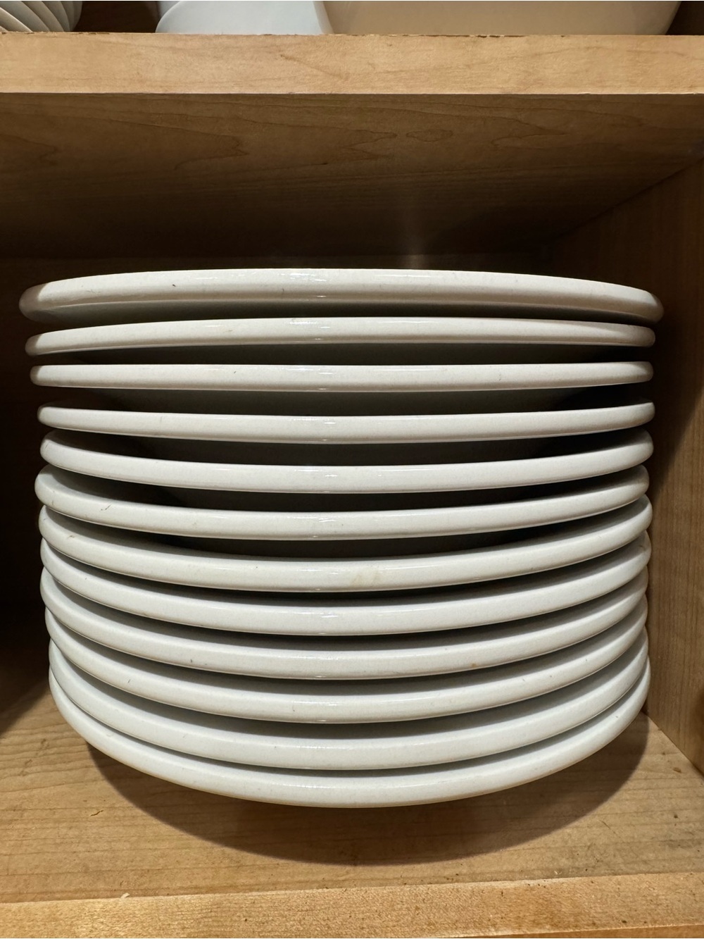 Pottery Barn White Glazed Ceramic Stoneware Plate set of 12